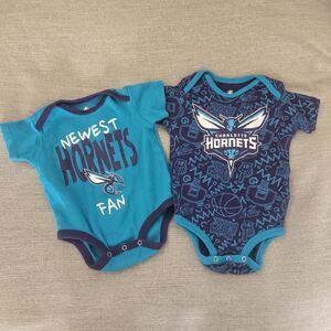 Charlotte Hornets Baby Bodysuit Set – Size 6/9M – NBA Fan Apparel 100% Cotton